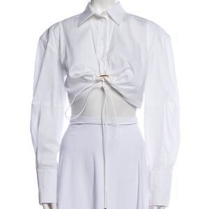 Jacquemus White Le Raphia ‘Le Chemise Plidao’ Shirt